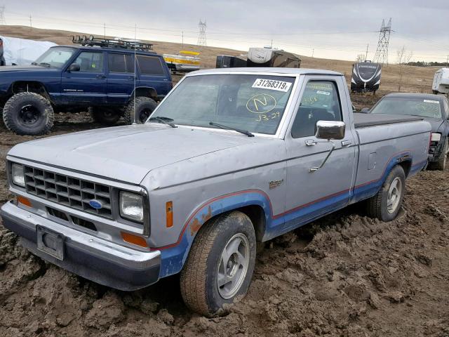 1FTBR10T0HUA44616 - 1987 FORD RANGER GRAY photo 2