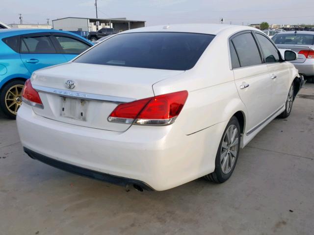 4T1BK3DB6BU393347 - 2011 TOYOTA AVALON BAS WHITE photo 4