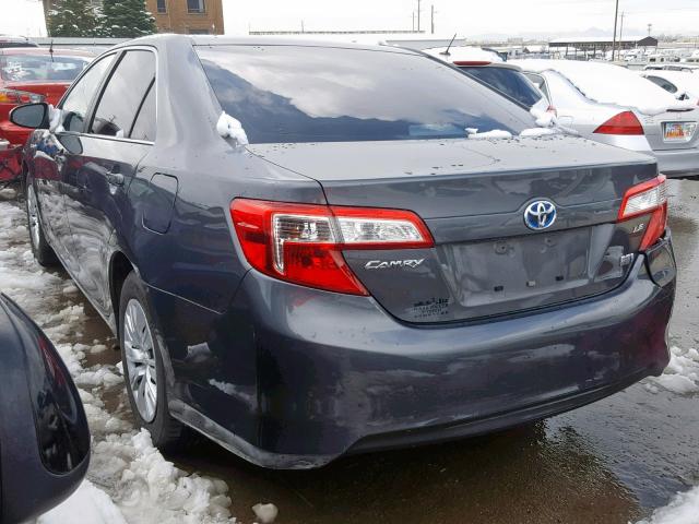 4T1BD1FK3CU027701 - 2012 TOYOTA CAMRY HYBR GRAY photo 3