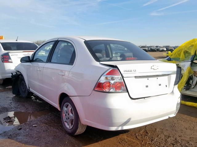 KL1TD56E69B334110 - 2009 CHEVROLET AVEO LS WHITE photo 3