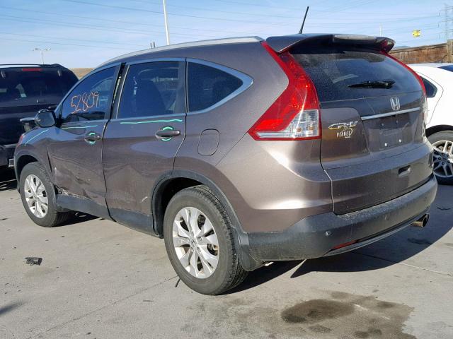 5J6RM4H70EL071896 - 2014 HONDA CR-V EXL GRAY photo 3