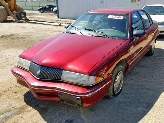 1G4NV54N1PC306493 - 1993 BUICK SKYLARK CU RED photo 2