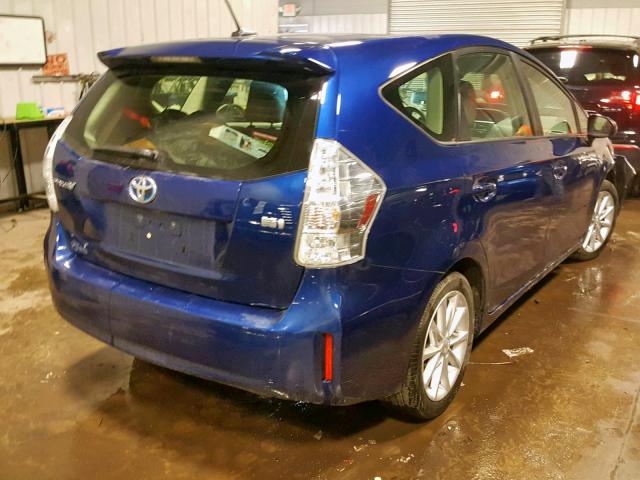 JTDZN3EU1D3207409 - 2013 TOYOTA PRIUS V BLUE photo 4