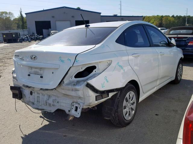 KMHCT4AE1GU115520 - 2016 HYUNDAI ACCENT SE WHITE photo 4