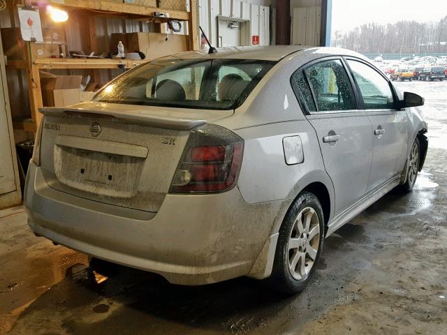 3N1AB6AP2BL637073 - 2011 NISSAN SENTRA 2.0 SILVER photo 4