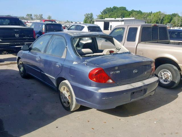 KNAFB121235272831 - 2003 KIA SPECTRA BA BLUE photo 3