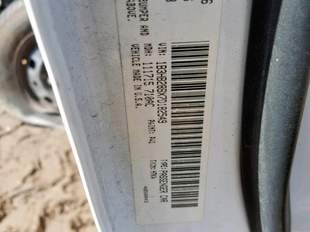 1B3HB28BX7D182549 - 2007 DODGE CALIBER WHITE photo 10