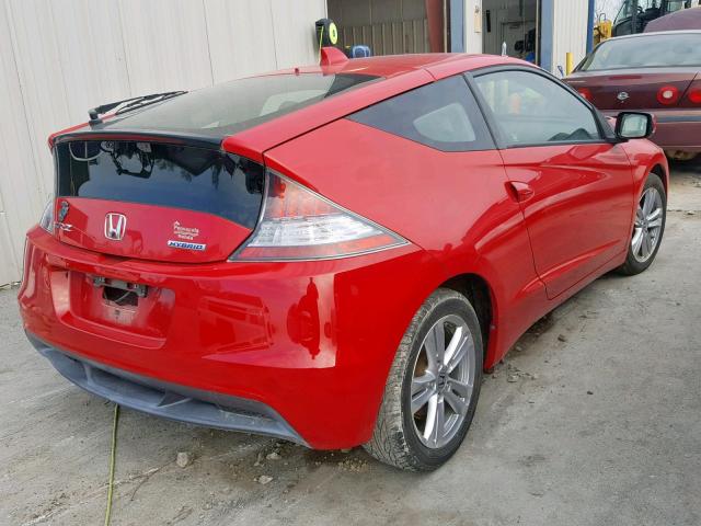 JHMZF1D41BS014410 - 2011 HONDA CR-Z RED photo 4