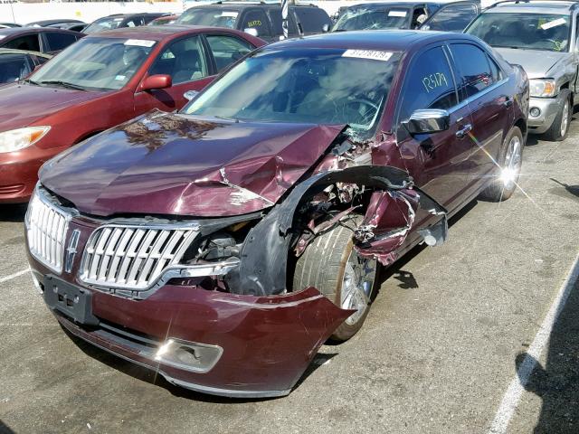 3LNHL2GC1CR836518 - 2012 LINCOLN MKZ BURGUNDY photo 2