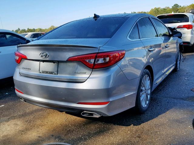 5NPE34AF5FH011398 - 2015 HYUNDAI SONATA SPO BLUE photo 4