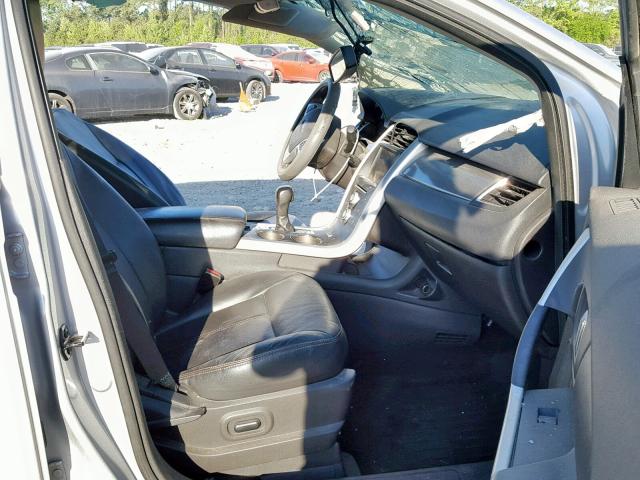 2FMDK3JC3BBB26629 - 2011 FORD EDGE SEL GRAY photo 5