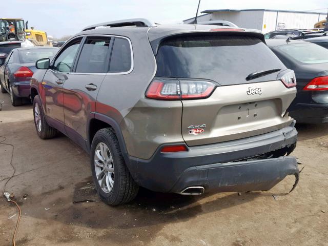 1C4PJMCX0KD230418 - 2019 JEEP CHEROKEE L BROWN photo 3