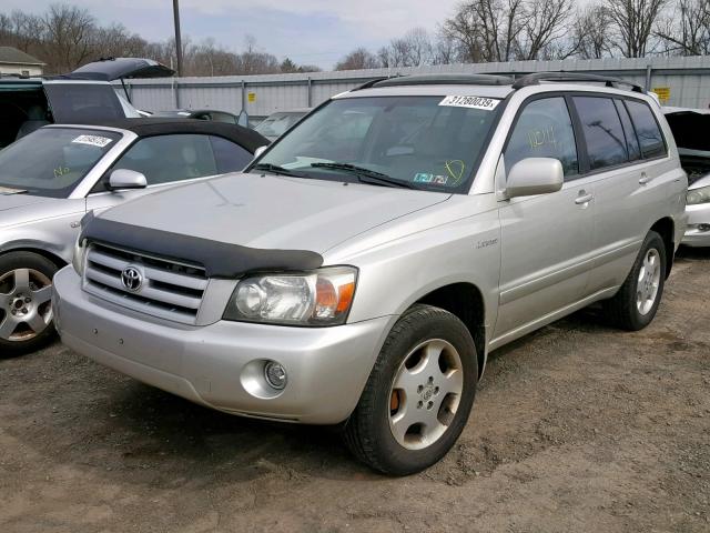 JTEEP21A540055615 - 2004 TOYOTA HIGHLANDER SILVER photo 2