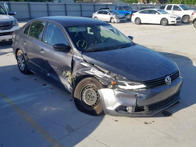 3VW2K7AJ8EM238215 - 2014 VOLKSWAGEN JETTA BASE GRAY photo 1