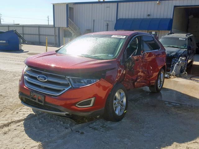 2FMPK3J9XGBC58621 - 2016 FORD EDGE SEL RED photo 2