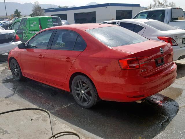 3VW2K7AJ2FM226949 - 2015 VOLKSWAGEN JETTA BASE 红色 照片 3