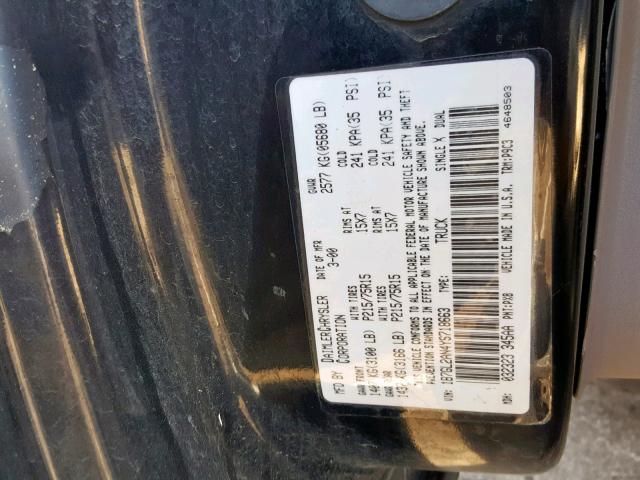 1B7GL2AN4YS718663 - 2000 DODGE DAKOTA QUA BLACK photo 10