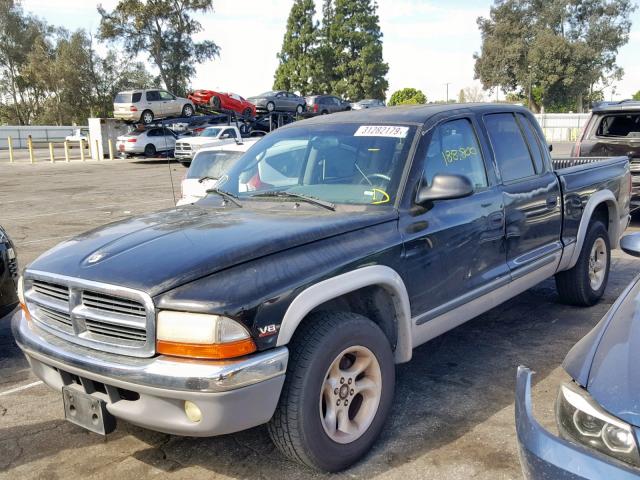 1B7GL2AN4YS718663 - 2000 DODGE DAKOTA QUA BLACK photo 2