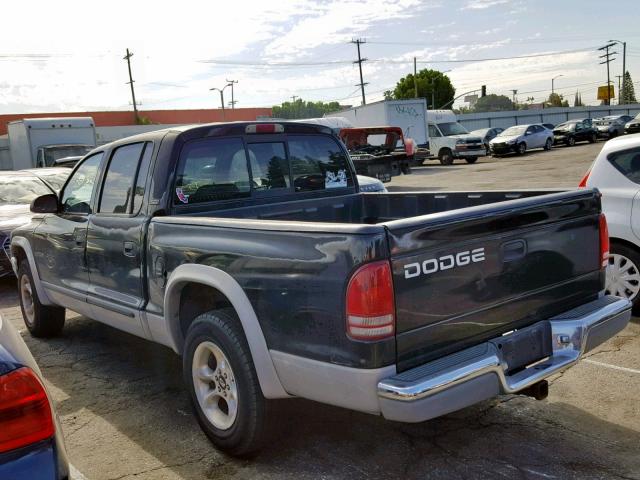 1B7GL2AN4YS718663 - 2000 DODGE DAKOTA QUA BLACK photo 3