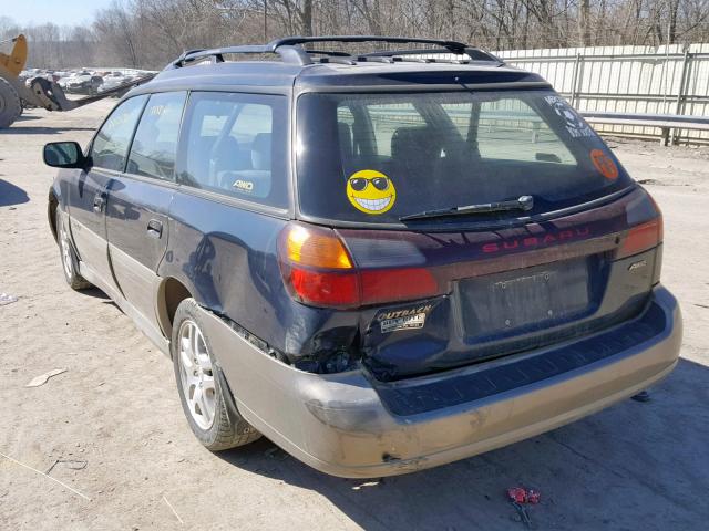 4S3BH665617602465 - 2001 SUBARU LEGACY OUT BLUE photo 3