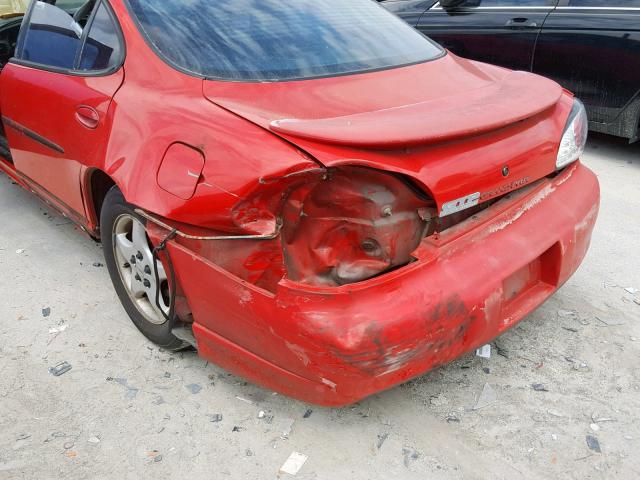 1G2WP521XVF345294 - 1997 PONTIAC GRAND PRIX RED photo 9