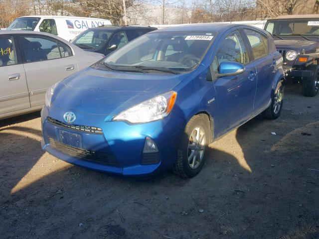 JTDKDTB36E1083747 - 2014 TOYOTA PRIUS C BLUE photo 2