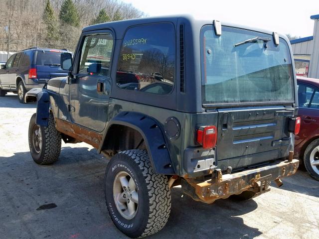 1J4FA29P02P750473 - 2002 JEEP WRANGLER / GREEN photo 3