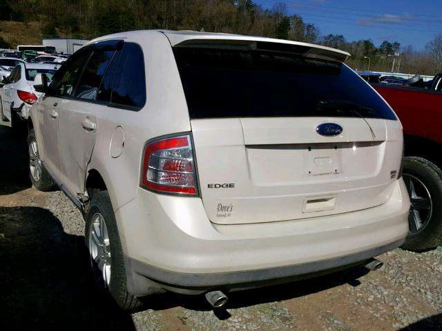 2FMDK48C58BA18159 - 2008 FORD EDGE SEL WHITE photo 3