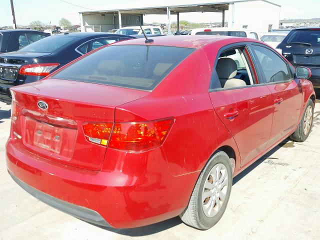 KNAFU4A20D5727747 - 2013 KIA FORTE EX RED photo 4