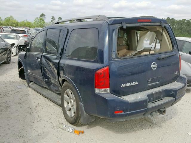 5N1BA08D48N604917 - 2008 NISSAN ARMADA SE BLUE photo 3