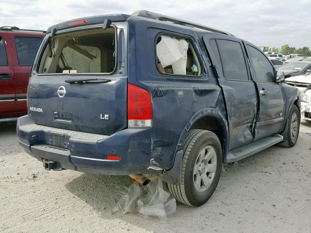 5N1BA08D48N604917 - 2008 NISSAN ARMADA SE BLUE photo 4