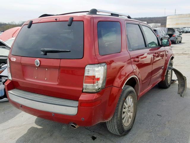 4M2CU87118KJ04991 - 2008 MERCURY MARINER PR MAROON photo 4