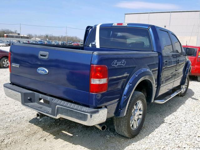 1FTRW14W28FB90662 - 2008 FORD F150 SUPER BLUE photo 4