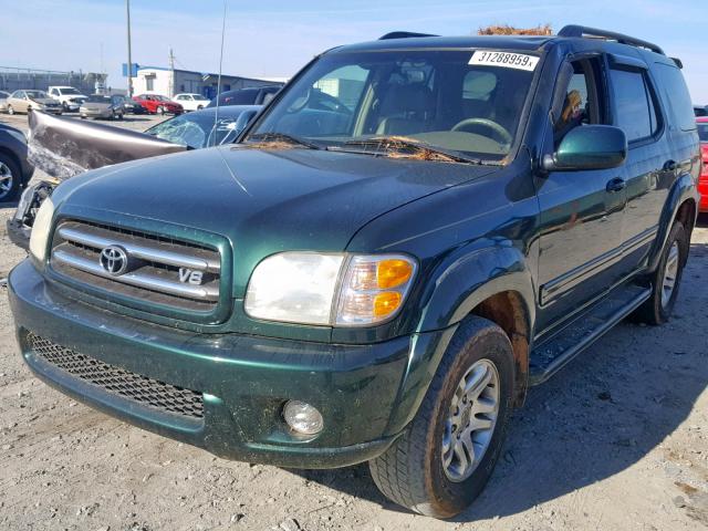 5TDZT38A84S237559 - 2004 TOYOTA SEQUOIA LI GREEN photo 2