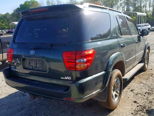 5TDZT38A84S237559 - 2004 TOYOTA SEQUOIA LI GREEN photo 4