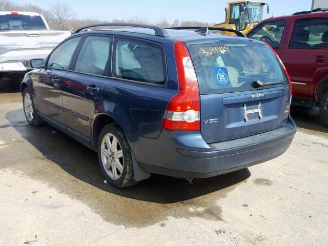 YV1MJ682052090022 - 2005 VOLVO V50 T5 BLUE photo 3