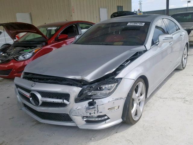 WDDLJ7DBXEA129384 - 2014 MERCEDES-BENZ CLS 550 SILVER photo 2