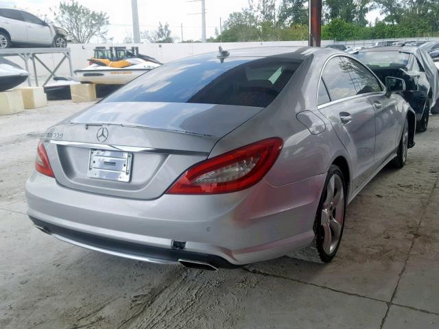 WDDLJ7DBXEA129384 - 2014 MERCEDES-BENZ CLS 550 SILVER photo 4