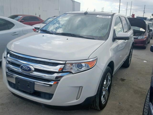 2FMDK3JC8DBC06821 - 2013 FORD EDGE SEL WHITE photo 2