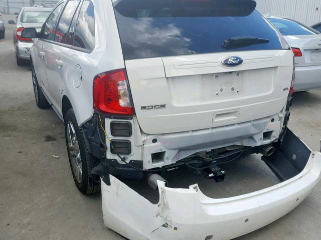 2FMDK3JC8DBC06821 - 2013 FORD EDGE SEL WHITE photo 3