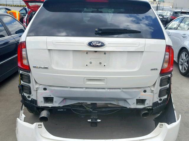 2FMDK3JC8DBC06821 - 2013 FORD EDGE SEL WHITE photo 9