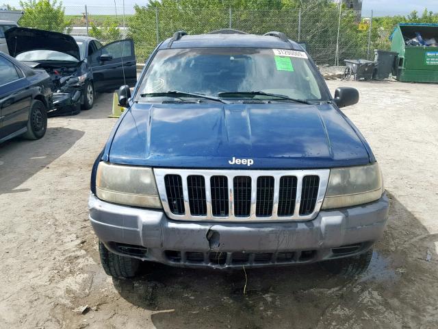 1J4GX48SX2C316458 - 2002 JEEP GRAND CHER BLUE photo 9