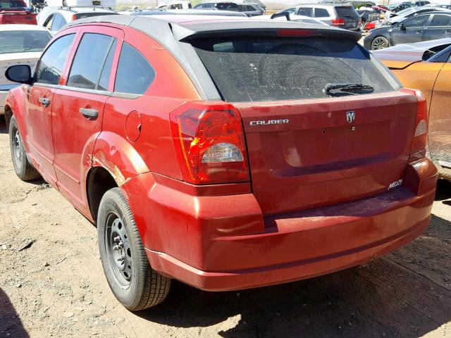 1B3HB28B67D269624 - 2007 DODGE CALIBER RED photo 3