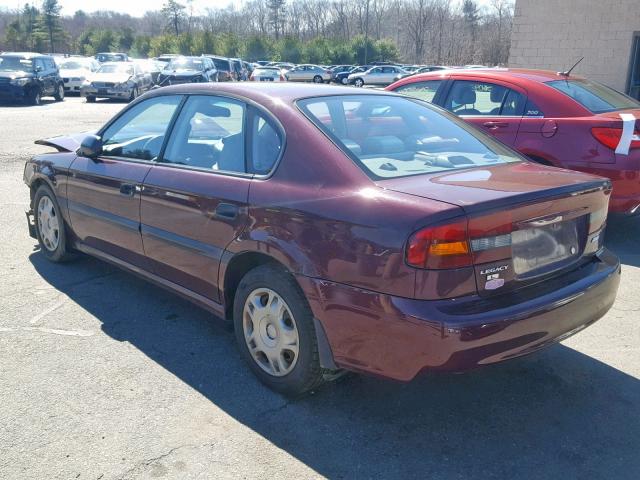 4S3BE635517203267 - 2001 SUBARU LEGACY L BURGUNDY photo 3