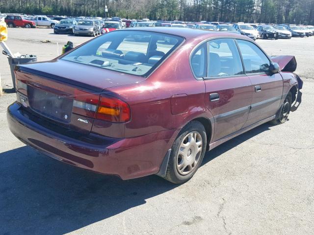 4S3BE635517203267 - 2001 SUBARU LEGACY L BURGUNDY photo 4