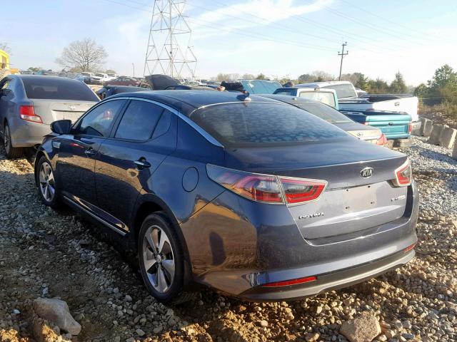 KNAGN4AD9E5075697 - 2014 KIA OPTIMA HYB BLUE photo 3