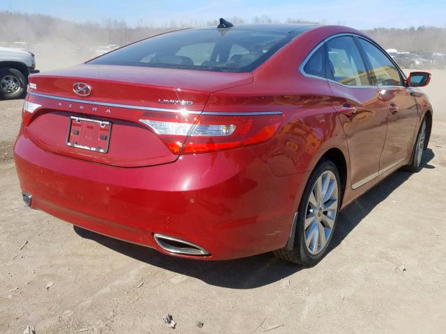 KMHFH4JG7EA414377 - 2014 HYUNDAI AZERA GLS RED photo 4