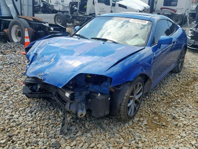 KMHHM65D55U158383 - 2005 HYUNDAI TIBURON BLUE photo 2