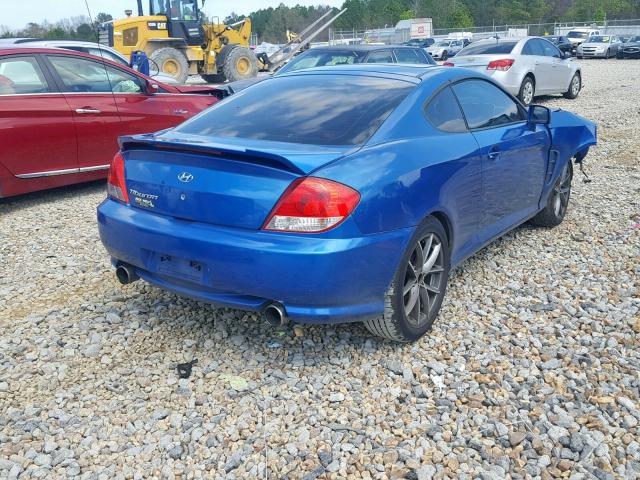 KMHHM65D55U158383 - 2005 HYUNDAI TIBURON BLUE photo 4