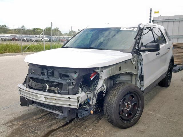 1FM5K8AR1GGA62788 - 2016 FORD EXPLORER P WHITE photo 2